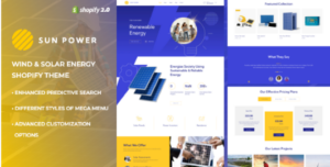 SunPower - Solar & Wind Energy Store Shopify Theme