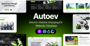 Electric Vehicle Charging EV Dealer Website Template - Autoev