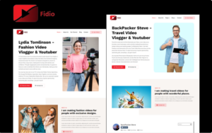 Fidio - Youtuber, Video Maker, and Video Editor Portfolio Responsive HTML Website Template