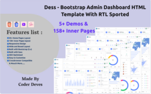Dess - Bootstrap Admin Dashboard HTML Template With RTL Sported Website Template