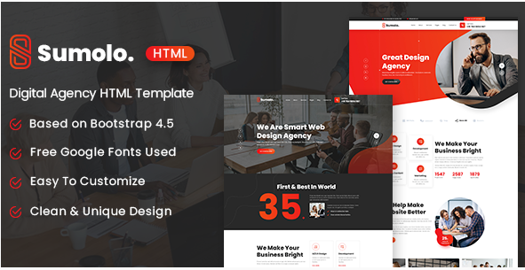 Sumolo - Digital Agency HTML Template
