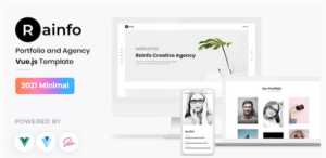 Rainfo - Vue JS Minimal Agency and Portfolio Template