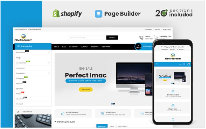 Electrodream Electronics Store Shopify Theme