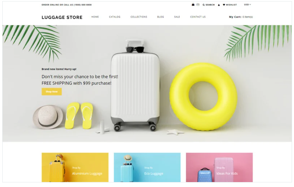 Luggage store - Travel Store eCommerce Modern Shopify Theme