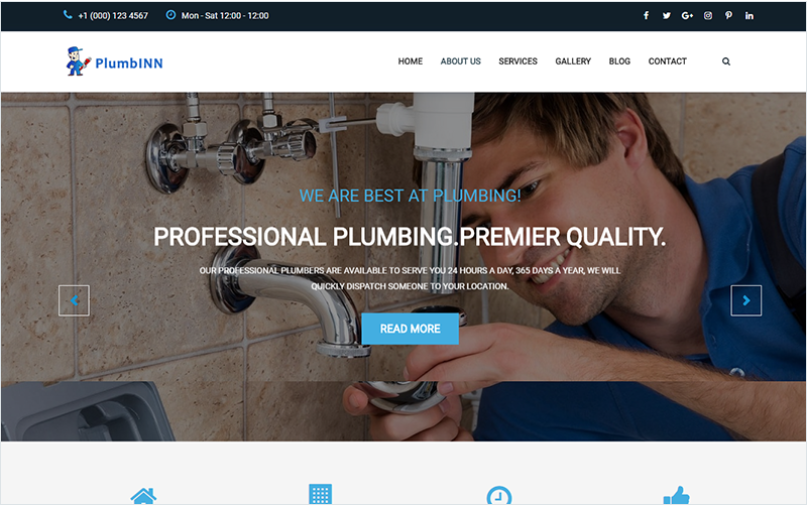 Plumbinn - Plumbing and Repairing HTML Template Landing Page Template