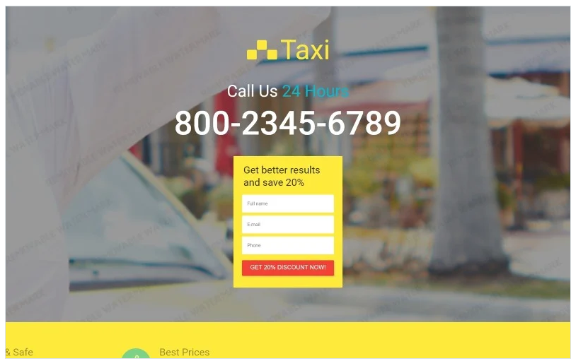 Taxi Responsive Landing Page Template