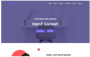 Hanif Personal Portfolio Landing Page Template