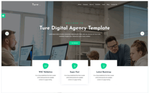 Ture - Digital Agency One Page HTML Landing Page Template