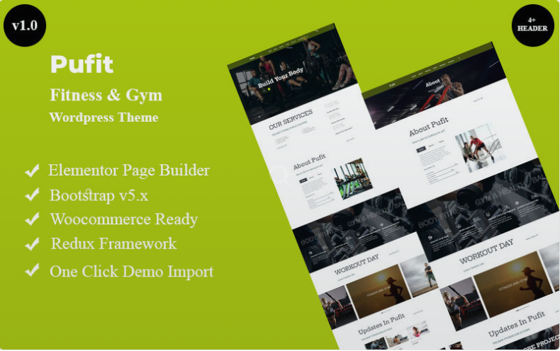 Pufit - Fitness & Gym Wordpress Theme WordPress Theme