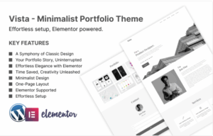 Vista - Minimalist Portfolio Theme WordPress Theme