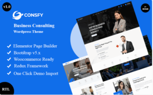 Consfy - Business Consulting Wordpress Theme + RTL WordPress Theme