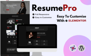 ResumePro Minimalist Portfolio- Wordpress Theme WordPress Theme