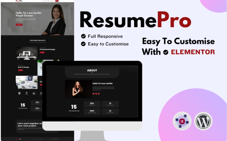 ResumePro Minimalist Portfolio- Wordpress Theme WordPress Theme