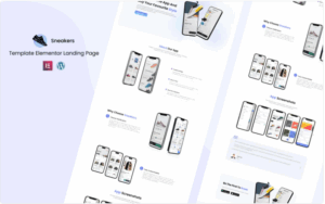 Sneakers App - App landing page Elementor Landing page Template Elementor Kit