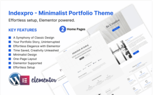 Indexpro - Minimalist Portfolio Theme WordPress Theme