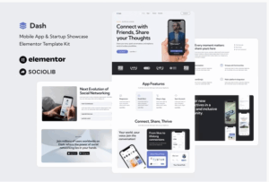 Dash - Mobile App & Startup Showcase Elementor Template Kit