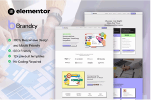 Brandcy - Branding & Digital Marketing Agency Elementor Template Kit