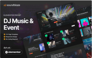 Soundblaze - DJ Music & Event Elementor Pro Template Kit Elementor Kit