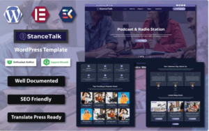 Stance Talk - Podcast & Radio Station WordPress Template WordPress Theme