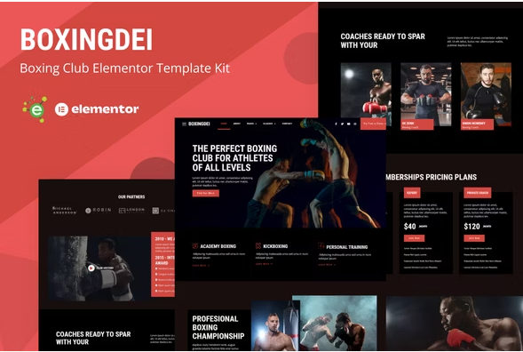 Boxingdei - Boxing Club Elementor Pro Template Kit