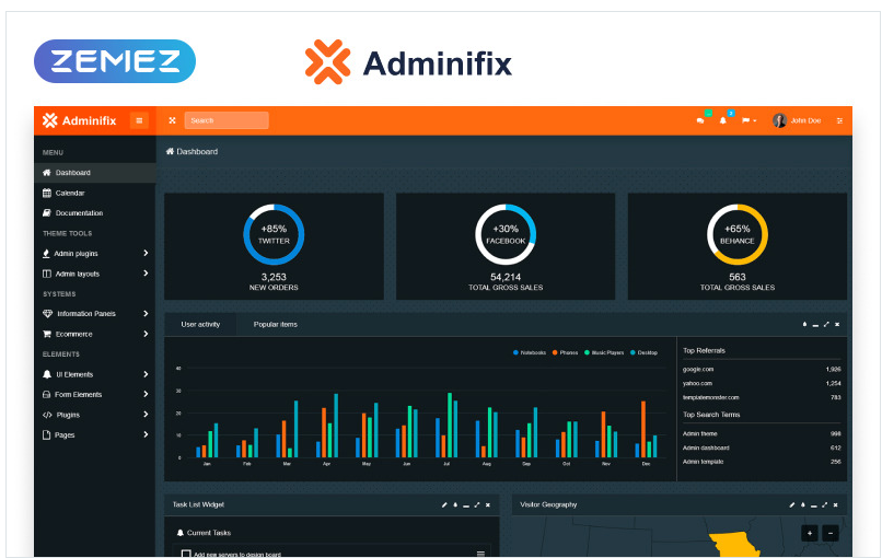 Adminifix - Creative Dashboard Admin Template 1 Adminifix - Creative Dashboard Admin Template