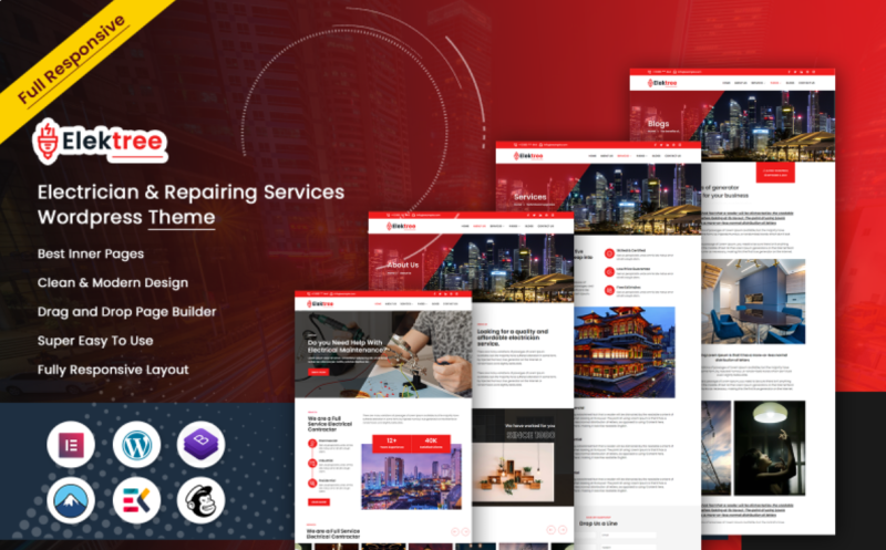 Elektree - Electrician & Repairing WordPress Theme