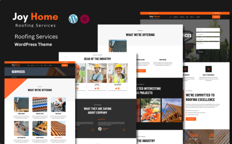 Joy Home - Roofing Services WordPress Theme