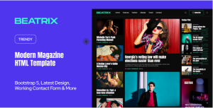 Beatrix - Modern Magazine Bootstrap Template