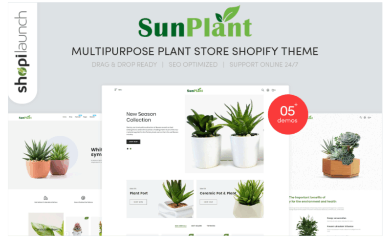Sunplant - MultiPurpose Plant Store Responsive Shopify Theme