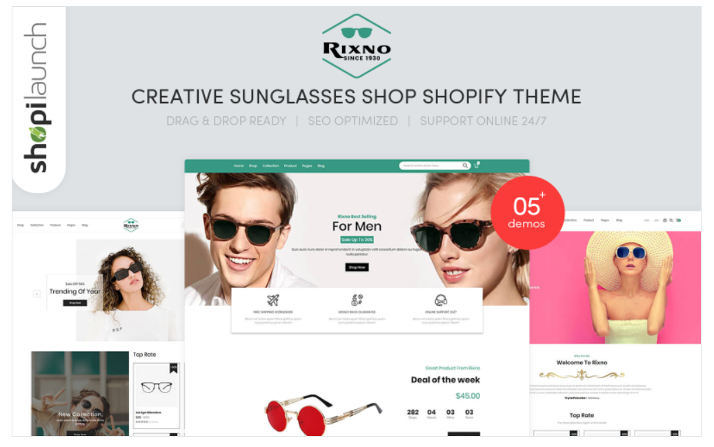 Rixno - Creative Sunglasses Shop Shopify Theme 1 Rixno - Creative Sunglasses Shop Shopify Theme