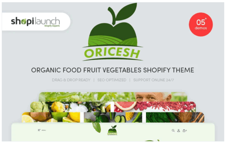Oricesh - Organic Food Fruit Vegetables Shopify Theme
