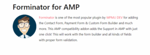 Forminator for AMP 1.0.1