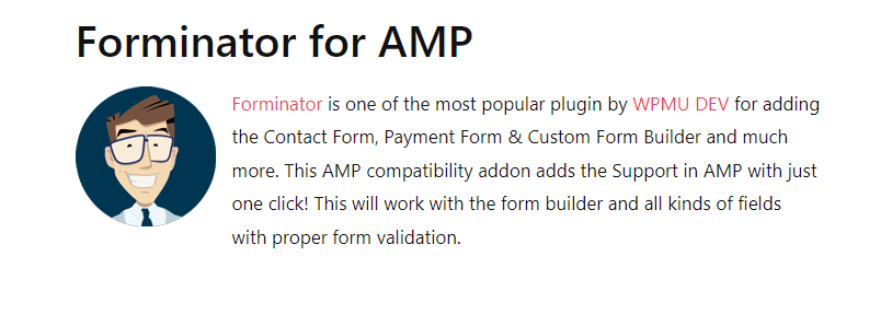 Forminator for AMP 1.0.1 1 Forminator for AMP 1.0.1
