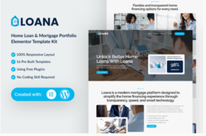 Loana - Home Loan & Mortgage Elementor Template Kit